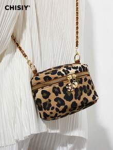 CHISIY Handmade Camouflage Military Green Drawstring Bucket Bag, Chain Shoulder Strap Crossbody Bag, Wild Girl Handbag, Zipper Closure Versatile Shoulder Bag, Suitable For Sexy Goddess, Can Be Used For Shopping, Parties, Gatherings, Campus, Gifts And Other Occasions