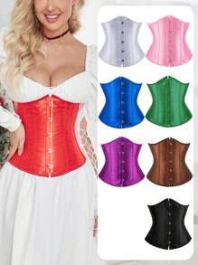 Women's Waist Trainer Corset Top, Adjustable Back Tie Crop Top, Suitable For New Year Party, Valentine's Day, Holiday, Halloween Costume