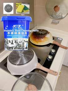 Stainless Steel Cleaning Paste, Multi-Purpose Cleaner And Polish, Cookware Cleaner, Removes Pot Stains, Stainless Steel Cleaner And Polish, For Cleaning Cookware, Pot Bottoms, Stains, Rust, Polishing, Descaling, Derusting