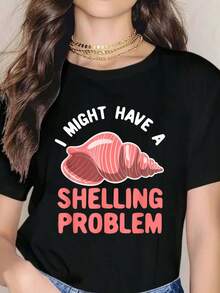 Diseño de recolección de conchas para coleccionistas: camiseta con el problema de las conchas. Camisetas de moda. - Negro - Ver 1