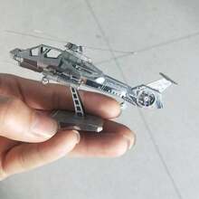 3D Modelo de Montagem de Metal, Quebra-cabeça de Fivela de Aço Inoxidável DIY, Modelo de Avião, Sem Cola, Presente de Aniversário, Ornamento Decorativo, Helicóptero KA-050, Helicóptero RAH-66, OVNI, Caça Nieuport 17, Caça Typhoon