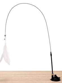 1pc Cat Teaser Wand Toy, Pet Artificial Feather Bell Replacement, Suitable For Cat Exercise And Entertainment, Handheld Teaser Wand With Replaceable Insect-Shaped Wand Heads - Multicolor - View 25