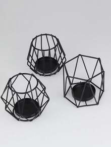 1Pc/1Set Minimalism Creative Wrought Iron Candle Holder, Modern Style Candle Holder, For Home Decoration, Home Tabletop Decoration, Candlelight Center Decoration, Wedding Decoration, Romantic Valentine's Day Dinner Candle Holder