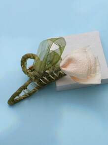 Flower Design Hair Claw Boho Bow Valentine's Day Valentines Claw Clips Hair Clips Hair Jaw Clip Hair Clamps Hair Clutch Hair Claw Clip, School Stuff, College Fall Winter Hair Accessories For Women For Vacation Outfits Woman Valentines Gift - Multicolor - View 4