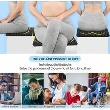 19.7" Gel Seat Cushion, Super Large & Thick Office Chair Cushion For Long Sitting - Back Hip Tailbone Pain Relief Cushion, Egg Seat Cushion Desk Chair Pads For Cars Wheelchair - Fits Up To 350 Lbs-222684 - 黑色XXL最大較厚 - 查看 9