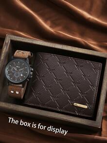 2 件/套时尚商务休闲男士高品质石英表套装 + 钱包或手链，是日常、节日、感恩节、返校、圣诞节、万圣节、生日的完美礼物 - 彩色 - 查看 15