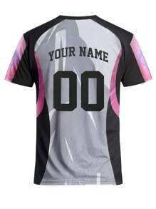 Customized Brazil Style Men's Soccer Jersey, Comfortable Round Neck Sports Sweatshirt, Suitable For Soccer Training, Casual Wear, And Gift - Pink - View 5