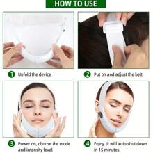 Electric V-Shaped Face Lifting Mask For Wrinkle Removal Suitable For Professional Massage Devices Lifting & Firming Massager - White - View 5