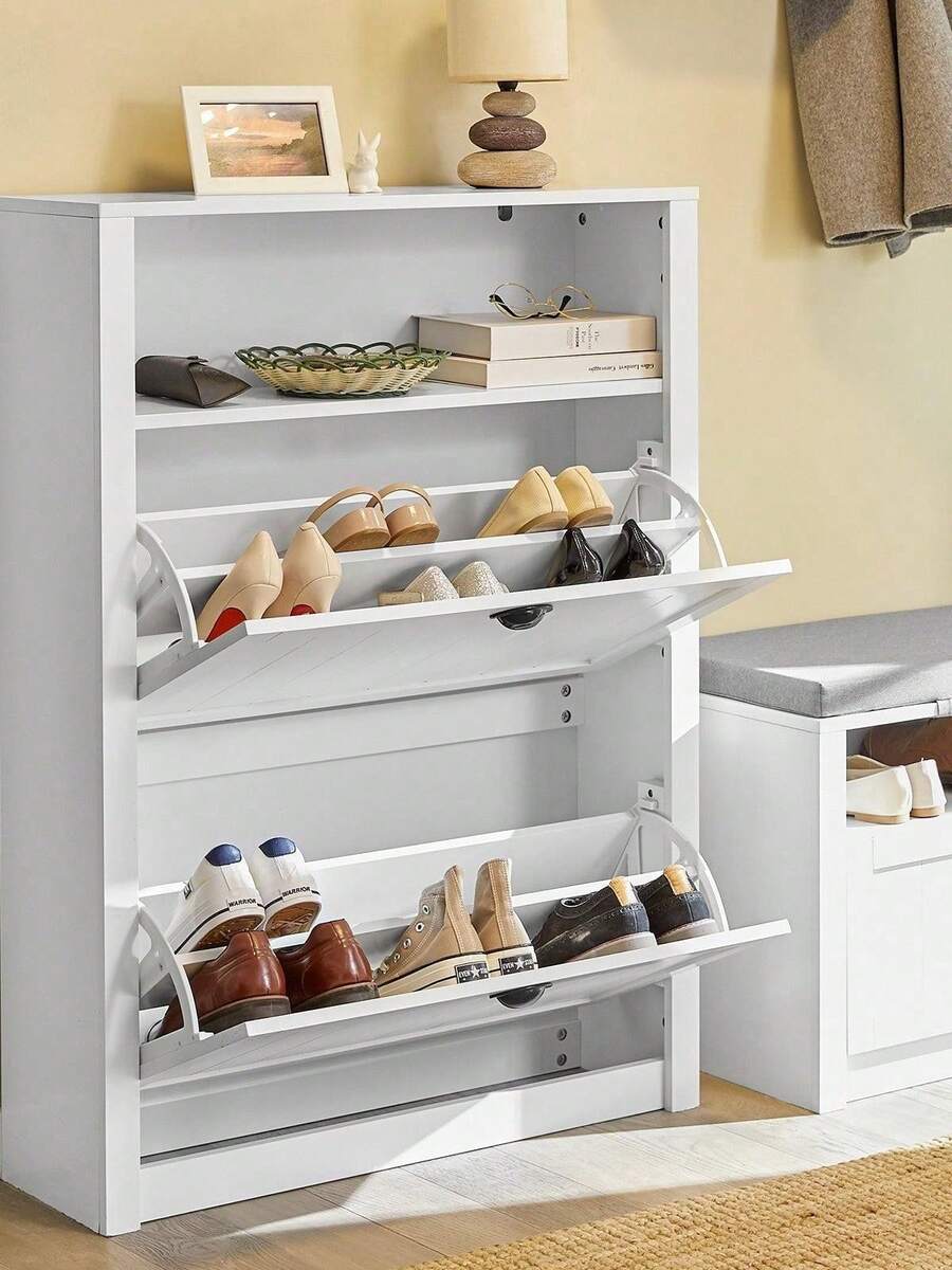 SoBuy FSR87-BR Schuhkipper Schuhschrank schmal mit 2 Klappen Schuhregal mit 4 Ablageflächen Schuhkommode mit Zusatzfach Schuhablage Braun BHT ca.: 80x110x24cm Schmaler Schuhschrank Schrank Schuhe Schuh Schrank Schuhaufbewahrung Schuhaufbewahrungsschrank Schuhaufbewahrungstruhe Schuhbank Schuhe Schrank Schuheschrank Schuhkasten Schuhkipper Schuhkommode Schuhregal Schuhregal Geschlossen Schuhregal Schmal Schuhregal Schmal Geschlossen Schuhschrank Schuhschrank Geschlossen Schuhschrank Hängend Schuhschrank Mit Türen Schuhschrank Schuhschränke Schuschrank Shoe Cabinet Aufbewahrungsbank Aufbewahrungsschrank Aufbewahrungstruhe Ayakkabı Dolabı Ayakkabılık Dolap Flurschrank Eingangsbereich Braun MDF (E1) 80x24x110 cm - Weiss - Übersicht 1