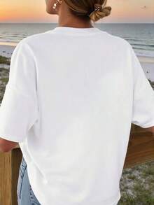 Women's Fun Graphic Round Neck T-Shirt, Casual Short Sleeve, Summer T-Shirt