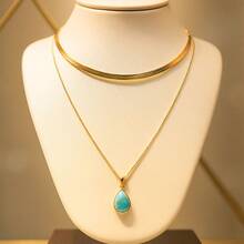 Dourado Gota azul turquesa