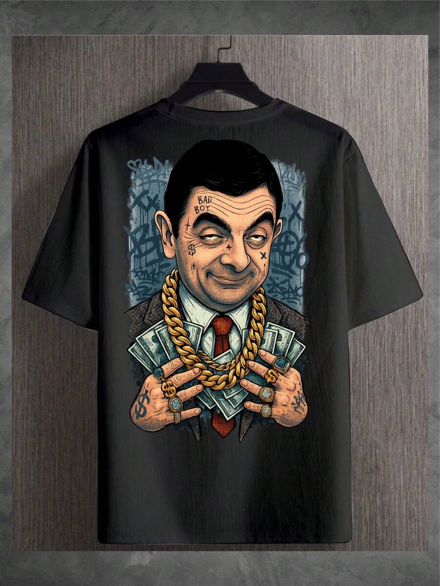 Bean T-Shirt Luxury Streetwear T-Shirt Unisex Fashion - 鉛灰色 - 查看 1