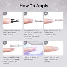 Cat Eye Gel Nail Polish Set, 6 Colors 9D Glassy Cat Eye Glitter Gel Polish Black Red Purple Blue Silver Brown Nail Polish All Seasons With Magnet Soak Off Led DIY Salon Gift-842643 - A-2午夜星塵 - 查看 7