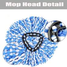 Spin Mop Head, Base, Handle Replacement For  Microfiber Spin Mops, 2 Microfiber Mop Refills, 1 Triangle Head Cover And 30-58in Handle Set Combo (White(1 Tank System)) - 藍色(雙罐系統) - 查看 5