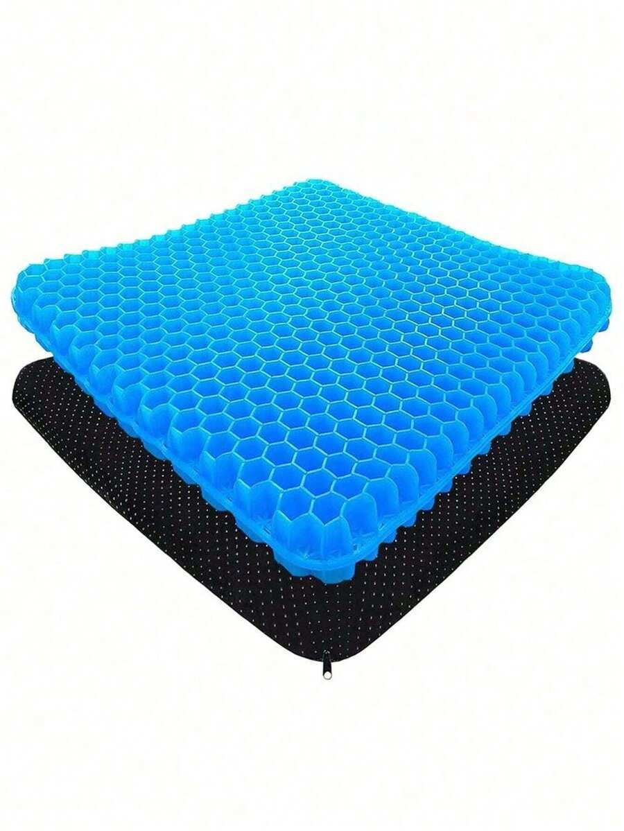 Gel Seat Cushion, With Anti-Slip Cover, Thick & Breathable Honeycomb Design, Effectively Absorbs Pressure, Double-Layer Thick Office Chair Cushion, Suitable For Office Chair, Home, Car, Wheelchair, Ideal Gift For Birthday, Graduation, Gaming Chair - Multicolor - View 1