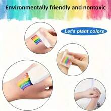 1 套彩虹脸部彩绘套装，节日骄傲旗人体彩绘，适合派对和节日 - 易于涂抹和清洁，狂欢节/狂欢节/化妆舞会