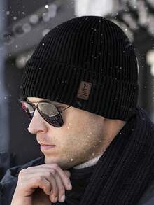 1pc Men's Winter Fleece Hat, Knitted Hat Resistant To -30°C, Thick Warm Knitted Hat, Mountaineering Cap, Windproof Cycling Warm Hat, Winter Warm Gift Autumn Outfits - Multicolor - View 4