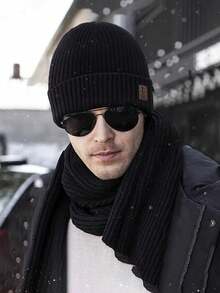 1pc Men's Winter Fleece Hat, Knitted Hat Resistant To -30°C, Thick Warm Knitted Hat, Mountaineering Cap, Windproof Cycling Warm Hat, Winter Warm Gift Autumn Outfits - Multicolor - View 3