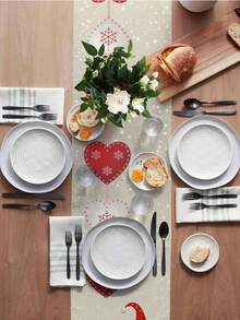 Centrotavola natalizio con gnomi, fiocchi di neve e cuori, decorazione da tavolo invernale e natalizia per cucina e sala da pranzo