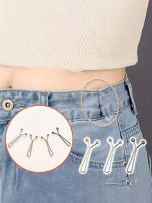 Bộ 4 kẹp quần áo tối giản, không đường may, có thể điều chỉnh, vô hình và chống trượt, thích hợp để cố định quần áo, cuộn váy, điều chỉnh vòng eo, ngăn ngừa tuột và buộc khăn - Một lựa chọn lý tưởng cho trang phục thường ngày hoặc phụ kiện quà tặng. - Nhiều màu - Xem 3