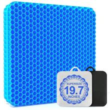 19.7" Gel Seat Cushion, Super Large & Thick Office Chair Cushion For Long Sitting - Back Hip Tailbone Pain Relief Cushion, Egg Seat Cushion Desk Chair Pads For Cars Wheelchair - Fits Up To 350 Lbs-222684 - 藍色XXL最大較厚 - 查看 2