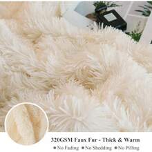 Plush Shaggy Duvet Cover Set, Ultra Soft Fluffy Bedding Sets 3 Pieces (1 Fuzzy Comforter Cover + 2 Pillow Cases), Zipper Close (, Pink), Luxury Bedding - 淺褐色的 - 查看 4