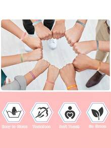 64/128Pcs Motivational Quotes Silicone Bracelets, Colorful Motivational Rubber Wristbands, Motivational Quotes Bracelets, Unisex Adult Accessories, Durable And Waterproof, Bible Colored Silicone Bracelet, For Adult, Women, Men, Teenagers, Teachers, Home, Office, Daily Commute, Sports, Party Events Gifts - Multicolor - View 4