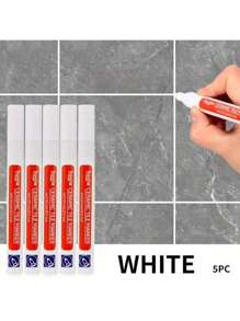 5pcs Waterproof Tile Grout Pens For Bathroom And Kitchen Wall & Floor, Self-Adhesive, Mold-Resistant, Easy To Fill And Seal