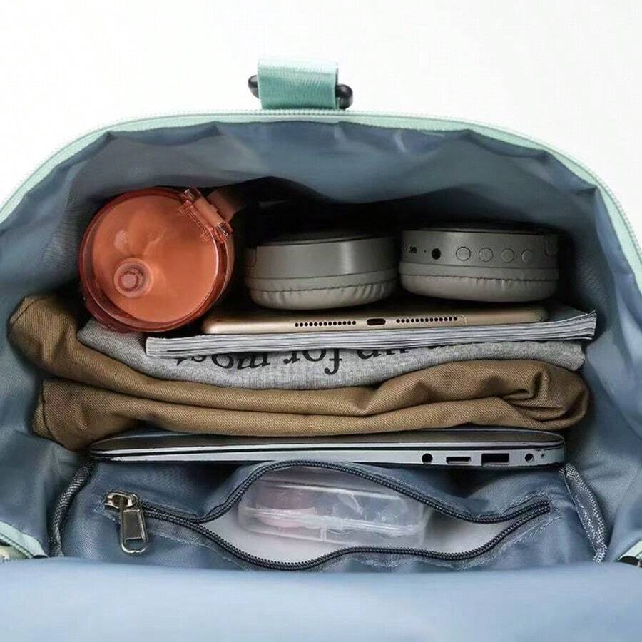 New Large Capacity Travel Bag Fashionable Simple Leisure Sports Fitness Bag Yoga Bag Multifunctional Shoulder Bag For Men And Women - 藍色 - 查看 1