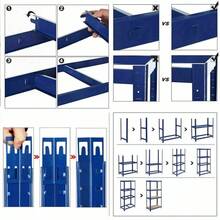 Vandise HEAVY-DUTY SHELVING 170x75x30 Cm | 175 Kg Per Shelf | 5 Height-Adjustable Shelves | SCREWLESS Design | Metal Storage Shelving For Garage, Basement, Workshop | Complete Set | Industrial-Grade Up To 875 Kg (Total) | Quick Assembly | Steel Frame | Ideal For Tools, Tires, Beverage Crates, Files, And Pantry Storage | Space-Saving | Rust-Proof Coating | Storage Organization | For Households And Businesses | Extremely Stable | Moisture-Resistant | Heavy-Duty Storage System | Universally Applicable (Workshop, Supermarket, Office, Garden Shed, Food Storage, Wine Storage, Archive, Hobby Room) | Shelving Without Drilling | Maintenance-Free | Heavy-Duty | Suitable For Euro Pallets | Stacking Shelving | Easy To Assemble | Robust Industrial Shelving - Bạc - Xem 6