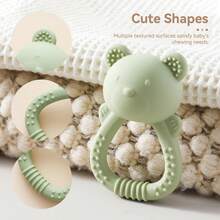 Soft Silicone Rattle Toy, Shockproof, Washable, Easy Grip, Chew Toy, Baby Teether, Sensory Stimulation, Concentration Training, Newborn/Birthday Gift - Multicolor - View 6