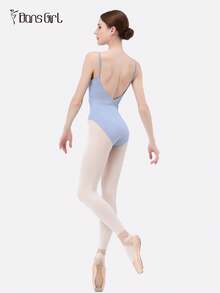 DonsGirl 1pc Women's Ballet Leotard, Adjustable Shoulder Straps, Fitted Waist Design, Suitable For Dance And Gymnastics Performance Training