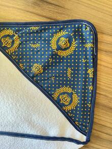 Hooded Polyester Baby Bath Towel Without Lining - Marine Nobility With Gold - View 2