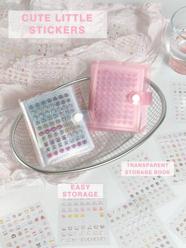 2100/1750 szt. – Małe naklejki do notesów, naklejki na paznokcie, przechowywanie albumów, naklejki na paznokcie, półki sufitowe, narzędzia do paznokci, urocze kokosowe drzewka z motywem zwierząt, naklejki miniaturowe, naklejki na paznokcie, naklejki dekoracyjne