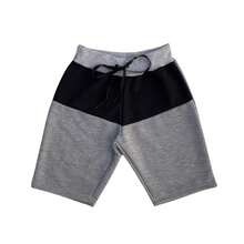 Bermuda Bicolor Shorts Infantil Masculina Moletom Moletinho Menino criança 02 a 12 anos - Chumbo - Visão 3