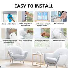 1 Piece Of Window Sealing Cloth(New Upgrade Adds Cuffs, Better Sealing), Portable Air Conditioner And Dryer Cloth Accessories, One Or Two Pipes Universal Window Sealing Strip, (There Are Three Specifications To Choose From 3 Meters, 4 Meters, 5 Meters) Suitable For Each Mobile Air Conditioning Device,Add 5.6m And 6m. - Multicolor - View 9