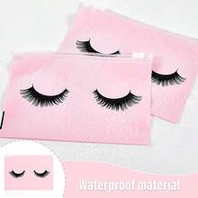 10pcs Eyelash Zipper Bags, Matte Self-Sealing Bags For Cosmetics Packaging, Jewelry Divider Bags, Dust-Proof Storage Bags, Cosmetic Travel Organizer Bags, Pink Gift Packaging Bags