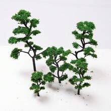 5pcs 4-12cm Mini Green Artificial Trees, Suitable For DIY Model Making/Railway Model Layout/Sandbox Landscape/3D Model