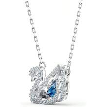 Dây chuyền thiên nga đập nhịp kỷ niệm 125 năm SWAROVSKI SWAN, Dây chuyền xương quai xanh, Ngày của Mẹ, Giáng sinh, Bạn gái, Quà tặng sinh nhật, Dây chuyền thời trang dành cho nữ - Màu xanh lam - Xem 3