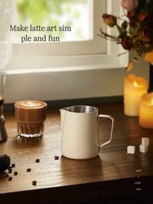 1 件不锈钢奶泡壶，厚款拿铁艺术牛奶蒸汽壶，咖啡店用品，带刻度的锥形喷嘴牛奶壶，专业奶泡杯，现代简约奶泡壶，耐用不锈钢牛奶壶，250ml/350ml/600ml/900ml，适合作为乔迁礼物，适用于咖啡馆、餐厅、花园、休闲酒吧、甜品店、家庭、办公室、拿铁艺术壶，打造完美的拿铁艺术和享受 - 彩色 - 查看 3