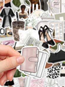 50 miếng dán Clean Girl dùng để dán túi đựng máy tính xách tay, ván trượt, đàn ghi-ta, sổ lưu niệm, đồ trang trí lớp học hoặc làm quà tặng cho bạn bè tốt. - Nhiều màu - Xem 5