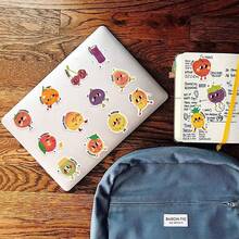 50pcs Picture Book Style Fruit Stickers, Creative Graffiti Stickers, Office Supplies, Mobile Phone Computer Stickers, Highly Attractively Waterproof Cool Stickers, Fun Classic Gift Decoration, Value Pack Cute Cartoon Stickers, Cool Anime Stickers, Decorative Stickers, Waterproof , Mobile Phone Case Decorative Stickers Are Reusable