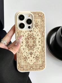 Vintage  Carpet Pattern,Leather Grain Texture Phone Case Suitable For Compatible With Iphone16, 15, 14, 13, 12, 11, PRO MAX,  As Well As X, XS, PLUS - 彩色 - 查看 1