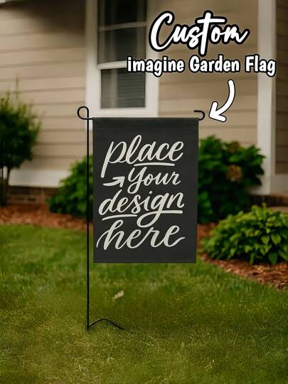 1 pieza Bandera de jardín personalizada, se puede imprimir logotipo personalizado, foto, texto o imagen, banner publicitario para exteriores, bandera de promoción de eventos, regalo de decoración para el hogar o negocio, bandera con nombre de familia personalizada, decoración de jardín o porche, regalo único para inauguración de casa o festividades como Navidad, Acción de Gracias, Halloween