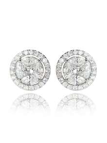 1 Pair Fashion Cubic Zirconia Stud Earrings For Women For Wedding Engagement Anniversary Party Jewelry Valentine's Day Gift Valentines,Mom,Mother,Mother's Day,Gift - 銀級 2 - 查看 2