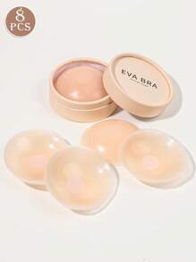 TSLBNRIO 8pcs Silicone Nipple Covers In Gift Box, Non-Slip, Invisible, Reusable Breast Petals, Nipple Protectors, Strapless Bra, Adhesive Bra, Suitable For Wedding, Work Attire, Dresses, Swimwear, Bikini, Evening Gowns, Washable And Reusable - Multicolor - View 8