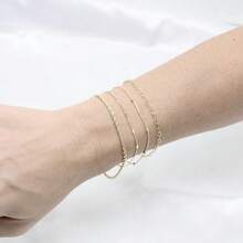 Kit Of 4 Elegant Heart Bracelets For Women, Plated In 925 Silver Or 18K Gold - Vàng - Xem 5