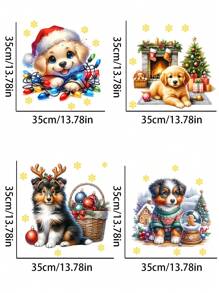 1pc Cute Pet Dog Sticker, Christmas Decoration, Home Decor Sticker, Small Animal Wall Decal Room Decor Wall Decor Wall Stickers Wall Sticker Stickers Christmas Decorations  Christmas Decor 