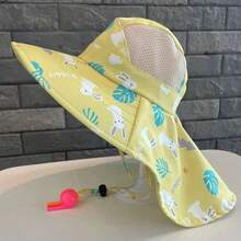 Kids Bucket Hat Children's Sun Protection Beach Visor Hat With Large Brim 3 To 8 Years Old UV50+ Sun Protection - 黃色 - 查看 6