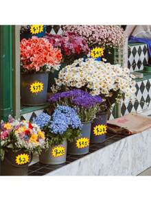 50pcs Starburst Signs Price Tags,Yellow Bargain Price Tags,Mini Product Price Tag,For Retail & Garage/Yard Supplies - Price Tags & Poster Board Decorations